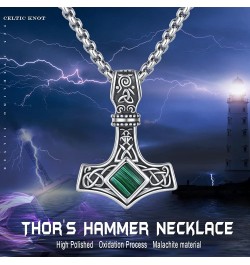 Thor Hammer Necklace Sterling Silver Mjolnir Necklace Norse Viking Thors Hammer Talisman Necklace Turquoise Celtic Necklaces ...