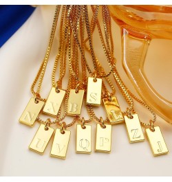 Initial Necklaces for Women Girls Minimalist Dainty Gold/Silver Letter Necklace 14K Gold Plated Name Tag Pendent Necklace Per...