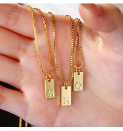 Initial Necklaces for Women Girls Minimalist Dainty Gold/Silver Letter Necklace 14K Gold Plated Name Tag Pendent Necklace Per...