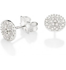 Stud Earrings 925 Sterling Silver Jewelry - Round Sparkling Zirconia Delight - Elegant and Timeless Studs with 38 Dazzling Zi...