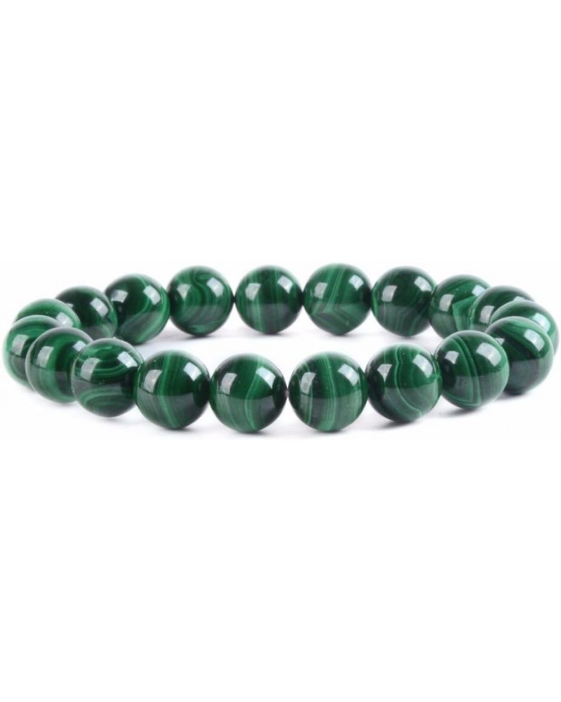 Gem Semi Precious Gemstone 10mm Round Beads Stretch Bracelet 7 Inch Unisex AAA Malachite $8.99 Bracelets