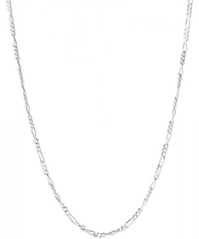 10K White Gold 2MM,2.3MM, 5.5MM Figaro 3+1 Link Chain Necklace - Size 14"-30 24 2.3MM, White $46.41 Others