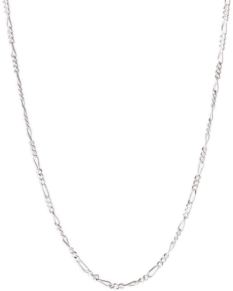 10K White Gold 2MM,2.3MM, 5.5MM Figaro 3+1 Link Chain Necklace - Size 14"-30 24 2.3MM, White $46.41 Others