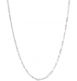 10K White Gold 2MM,2.3MM, 5.5MM Figaro 3+1 Link Chain Necklace - Size 14"-30 24 2.3MM, White $46.41 Others