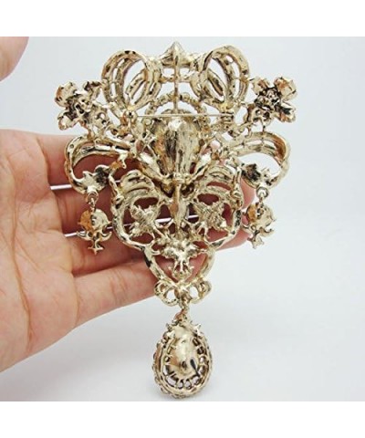 Classic Style Flower Drop Brooch Pin Rhinestone Crystal Pendant Purple $12.90 Brooches & Pins