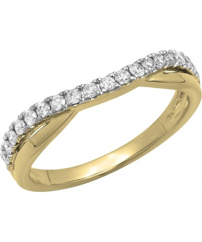 0.30 Carat (ctw) Round Diamond Ladies Wedding Guard Contour Band 1/3 CT, 10K Gold 5.5 Yellow Gold $140.37 Rings