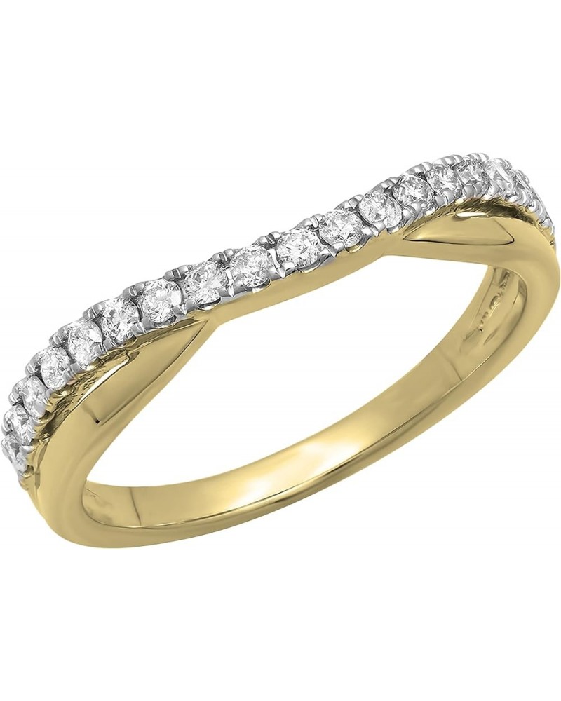 0.30 Carat (ctw) Round Diamond Ladies Wedding Guard Contour Band 1/3 CT, 10K Gold 5.5 Yellow Gold $140.37 Rings