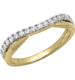 0.30 Carat (ctw) Round Diamond Ladies Wedding Guard Contour Band 1/3 CT, 10K Gold 5.5 Yellow Gold $140.37 Rings