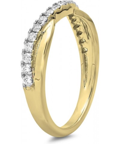 0.30 Carat (ctw) Round Diamond Ladies Wedding Guard Contour Band 1/3 CT, 10K Gold 5.5 Yellow Gold $140.37 Rings