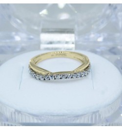 0.30 Carat (ctw) Round Diamond Ladies Wedding Guard Contour Band 1/3 CT, 10K Gold 5.5 Yellow Gold $140.37 Rings