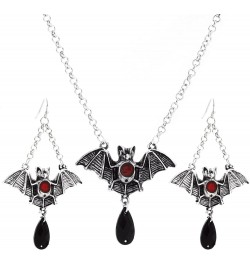 Vintage Gothic Spider Necklace Earrings Set,Halloween Crystal Spider Pendant Necklace Punk Style Reptile Animal Jewelry for W...