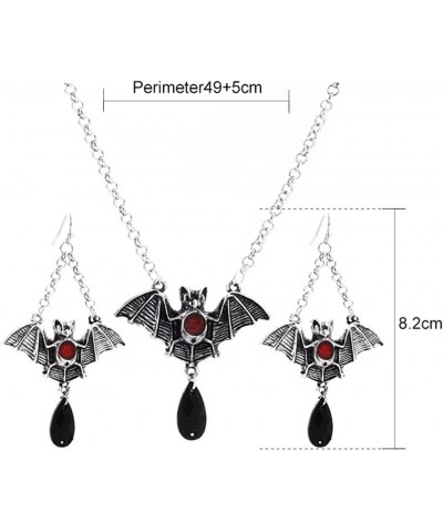 Vintage Gothic Spider Necklace Earrings Set,Halloween Crystal Spider Pendant Necklace Punk Style Reptile Animal Jewelry for W...