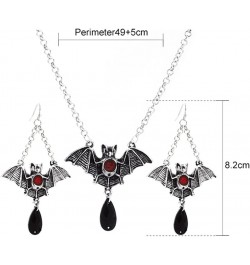 Vintage Gothic Spider Necklace Earrings Set,Halloween Crystal Spider Pendant Necklace Punk Style Reptile Animal Jewelry for W...