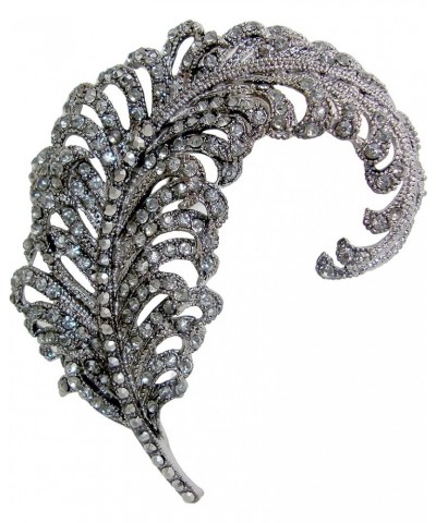 TTjewelry 3.18" Vintage Peacock Feather Rhinestone Crystal Brooch Pin Party Jewelry Black $11.28 Brooches & Pins