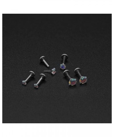 16G Push in Threadless Nose Stud Rings for Women Men Surgical Steel Tragus Earrings Flat Back Nose Studs CZ Cartilage Earring...