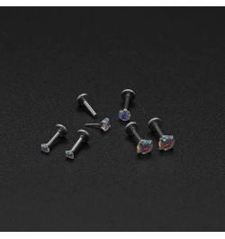 16G Push in Threadless Nose Stud Rings for Women Men Surgical Steel Tragus Earrings Flat Back Nose Studs CZ Cartilage Earring...