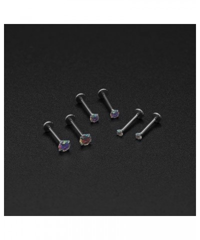 16G Push in Threadless Nose Stud Rings for Women Men Surgical Steel Tragus Earrings Flat Back Nose Studs CZ Cartilage Earring...