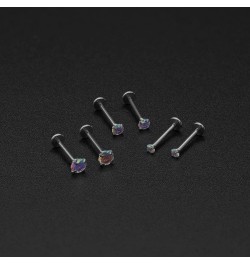 16G Push in Threadless Nose Stud Rings for Women Men Surgical Steel Tragus Earrings Flat Back Nose Studs CZ Cartilage Earring...