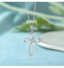 Moissanite Infinity Cross Necklace Sterling Silver Birthstone Cross Necklace Infinity Cross Birthstone Pendant Religious Jewe...