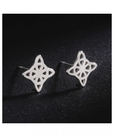 Dainty Celtic Knot Earrings Stud Witch's Knot Earrings Minimalist Hollowed Viking Good Luck Accessories Irish Jewelry Girl Wo...