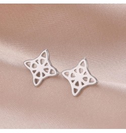 Dainty Celtic Knot Earrings Stud Witch's Knot Earrings Minimalist Hollowed Viking Good Luck Accessories Irish Jewelry Girl Wo...