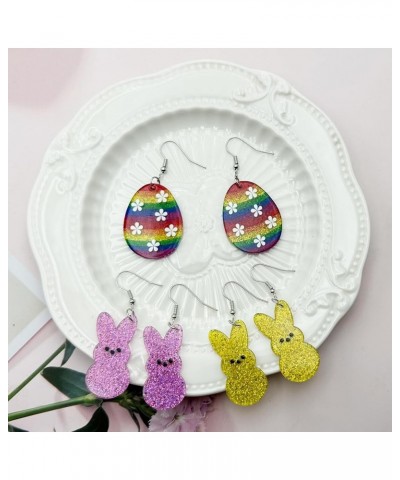 Easter Earrings for Women Cute Easter Bunny Rabbit Egg Animal Earrings Jewelry for Women Teen Girls E $7.41 Earrings