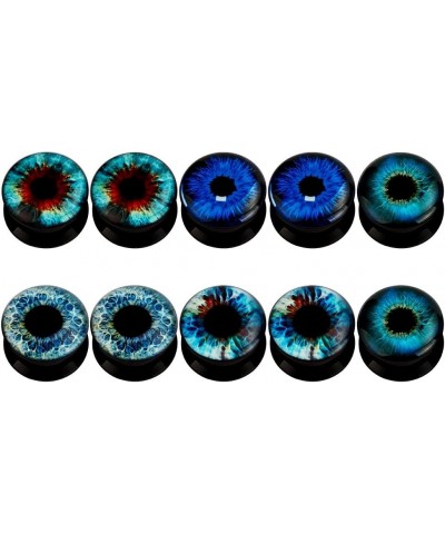 KUBOOZ(5 Pairs Devil's Eye Acrylic Ear Plugs Tunnels Gauges Stretcher Piercings Gauge:9/16"(14mm) $9.35 Body Jewelry