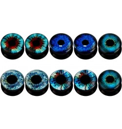 KUBOOZ(5 Pairs Devil's Eye Acrylic Ear Plugs Tunnels Gauges Stretcher Piercings Gauge:9/16"(14mm) $9.35 Body Jewelry