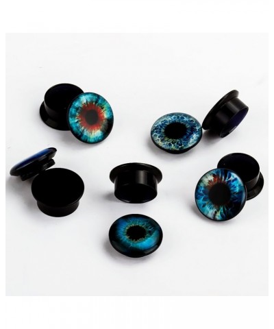 KUBOOZ(5 Pairs Devil's Eye Acrylic Ear Plugs Tunnels Gauges Stretcher Piercings Gauge:9/16"(14mm) $9.35 Body Jewelry