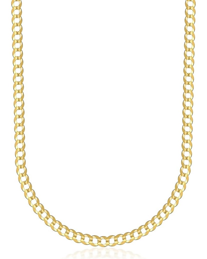 14K Yellow Gold 4MM Cuban/Curb Chain Necklace - Made In Italy 4MM, Yellow 20 $205.78 Necklaces