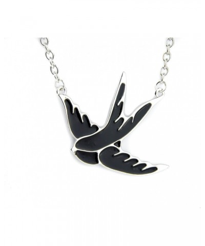 Rockabilly Black Sparrow Bird Necklace Tattoo Style Pendant $10.59 Necklaces