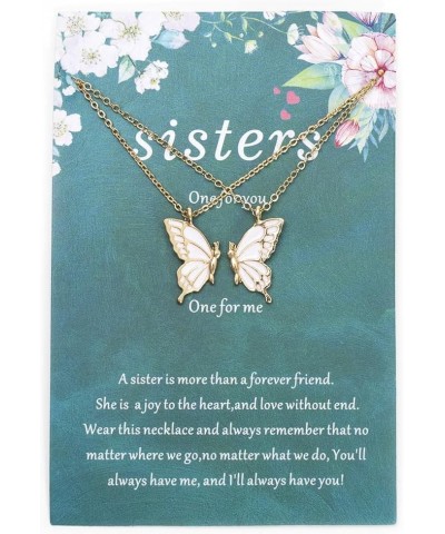 Sister Necklaces，Friendship Necklace， Butterfly Wing Necklace Gold Butterfly Necklace,Sister Gifts from Sister, Two Butterfly...