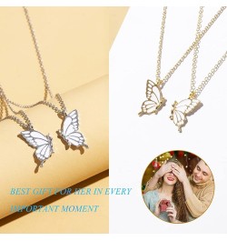 Sister Necklaces，Friendship Necklace， Butterfly Wing Necklace Gold Butterfly Necklace,Sister Gifts from Sister, Two Butterfly...