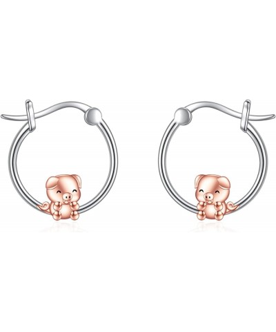 Axolotl/Koala/Pig/Octopus/Fox/Dinosaur Hoop Earrings for Women Girls 925 Sterling Silver Cute Animal Huggie Earrings Jewelry ...