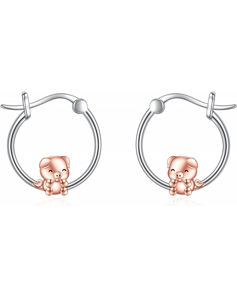 Axolotl/Koala/Pig/Octopus/Fox/Dinosaur Hoop Earrings for Women Girls 925 Sterling Silver Cute Animal Huggie Earrings Jewelry ...