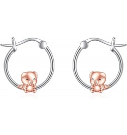 Axolotl/Koala/Pig/Octopus/Fox/Dinosaur Hoop Earrings for Women Girls 925 Sterling Silver Cute Animal Huggie Earrings Jewelry ...