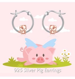 Axolotl/Koala/Pig/Octopus/Fox/Dinosaur Hoop Earrings for Women Girls 925 Sterling Silver Cute Animal Huggie Earrings Jewelry ...