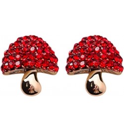 S925 Silver Needle Red Strawberry Cherry Apple Flower Mushroom Stud Earrings Fashion Jewelry for Women (Mushroom) $9.68 Earrings