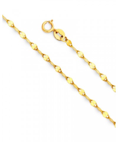 14K White and Yellow Gold Twist Mirror Chain Necklace 16.0 Inches Yellow Gold - 2mm Width $61.62 Necklaces