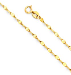 14K White and Yellow Gold Twist Mirror Chain Necklace 16.0 Inches Yellow Gold - 2mm Width $61.62 Necklaces