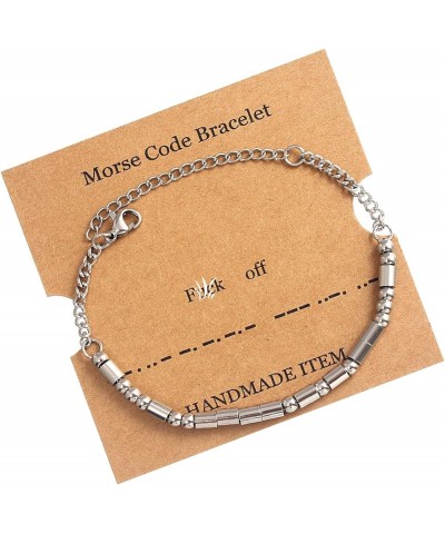 Morse Code Bracelets for Women Men,Silver Morse Code Bracelet with Adjustable Extender Chain,Inspirational Gifts Bracelets fo...