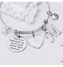 Valentines Day Gifts for Her Aunt Charm Bracelet, Dainty Aunt Gift Engraved The Love between an Aunt and Niece Lasts Forever ...