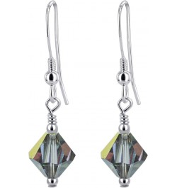 925 Sterling Silver Bicone Austrian Crystal Handmade Drop Earrings for women Multi-Color $12.47 Earrings