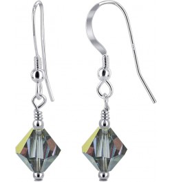 925 Sterling Silver Bicone Austrian Crystal Handmade Drop Earrings for women Multi-Color $12.47 Earrings