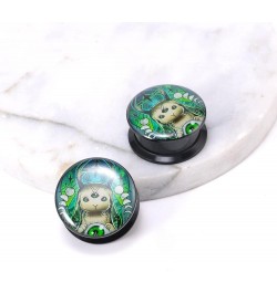 1 Pair Acrylic Solid Screw On Ear Plugs Tunnels Resin Allergy Free Stretcher Egyptian Cat Goddess Egypt Mythology Color Drawi...