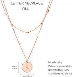 Rose Gold Initial Coin Necklace for Women Dainty Disc Letter Layered Choker Necklace Name Jewelry Gift for Her T $10.94 Neckl...