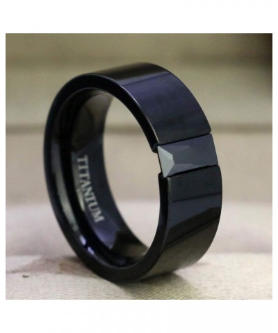 Couple Ring Bridal Sets His And Hers Women Black Gold Filled Square CZ Men Titanium Band Wedding Ring Band Set women's size 5...