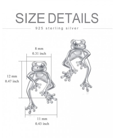 Frog Earrings Sterling Silver Stud Earrings Cute Earrings for Teen Girls Earrings Jewelry Gift for Women 4-April Diamond Eyes...