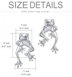 Frog Earrings Sterling Silver Stud Earrings Cute Earrings for Teen Girls Earrings Jewelry Gift for Women 4-April Diamond Eyes...