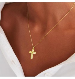 925 Sterling Silver Cross Necklace for Women Birthstone Necklace Gold Plating 5A Cubic Zirconia Birthstone Necklaces for Teen...